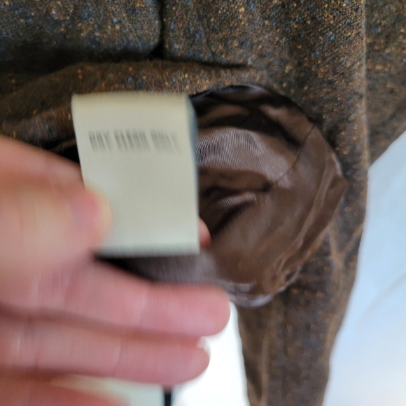 LL Bean brown speckled tweed wool blend blazer S-Petite - Picture 8 of 9